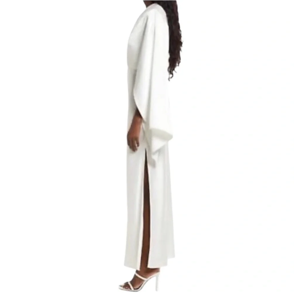 Significant Other Kelsie One-shoulder Cape Ivory Satin Prom Gown Women’s Size 8 - Picture 3 of 10